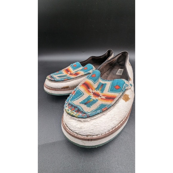 Myra Bag: S-4903 Angst Sneakers Slip On Shoe Loafers Aztec Cow Print Size 10
